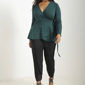 Eloquii green wrap sweater NWT size 18